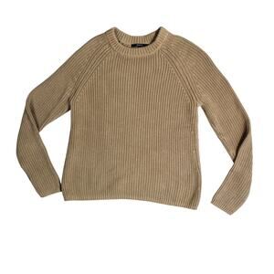 Quince Fisherman Sweater Womens Small Brown Organic Cotton Crew Minimalist